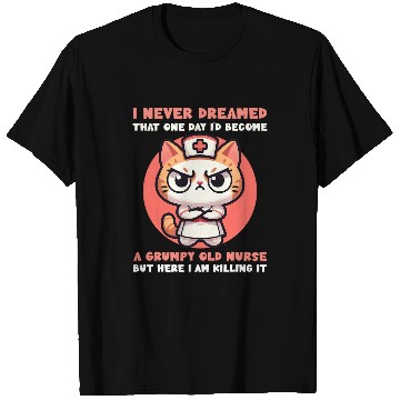 Discover Grumpy Kitten nurses vintages Humor Nursing Career T-Shirts