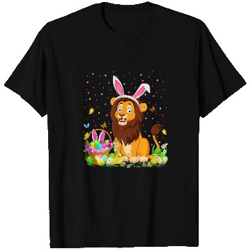 Discover Lion Gift Easter Lion Bunny Egg Hunting Lion Easter Sunday T-Shirts