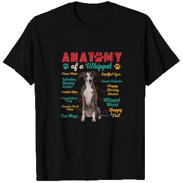 Discover vintages Anatomy Of A Whippet Funny Dog Owner Lover T-Shirts
