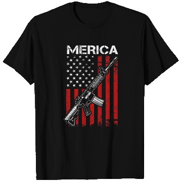 Discover MERICA Pro guns Rights 2nd Amendment AR15 USA Flag T-Shirts