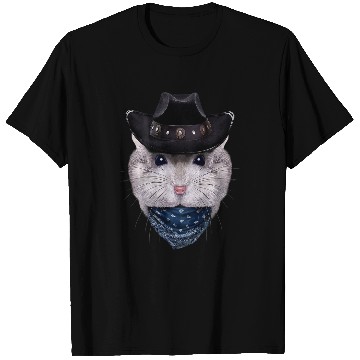Discover Grey Dwarf Hamster in Cowboy Hat and Bandana T-Shirts