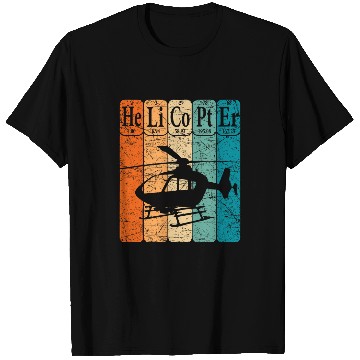 Discover Helicopter Periodic Table Elements Aviation Helicopter Pilot 1 T-Shirts