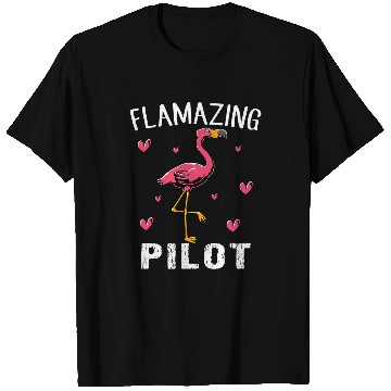 Discover Flamingo bird Funny Flamazing PILOT T-Shirts