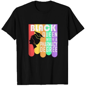 Discover Pharmacist PharmD Graduation Black Queen Doctorate Tech T-Shirts