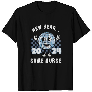 Discover Women New Year Same nurses 2024 Disco Ball Matching Group T-Shirts