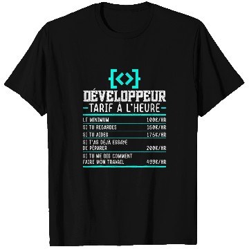 Discover Je Suis Developer Humour Gift Coder Geek Programmer 1 T-Shirts