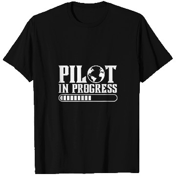 Discover Pilot In Progress Aviation Student Future Airline Captain T-Shirts