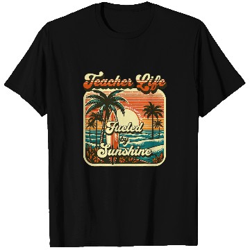 Discover EndofYear Teacher Appreciation Gift Retro Summer Sun Beach T-Shirts