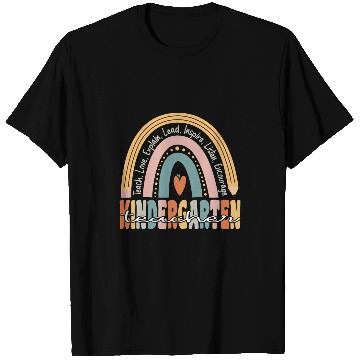 Discover Kindergarten Teacher Groovy Retro Teacher Rainbow T-Shirts