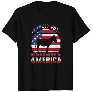 Discover Donkey pox the disease usa america flag T-Shirts
