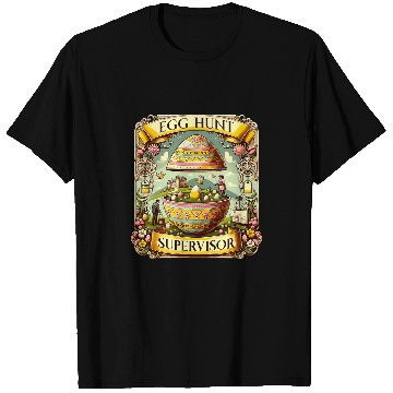 Discover Egg Hunt Supervisor Egg Hunting Party Mom Dad Easter Day T-Shirts