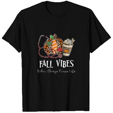 Discover nurses Leopard Pumpkin Fall Vibes And That Charge nurses Life T-Shirts