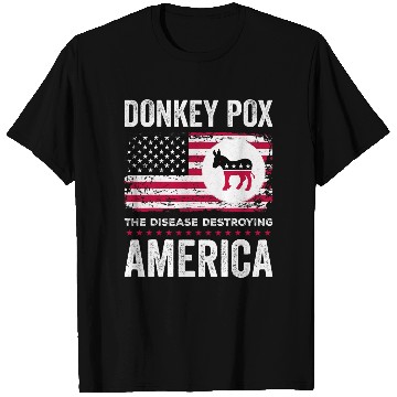 Discover Donkey Pox The Disease Destroying America antis Biden Flag T-Shirts