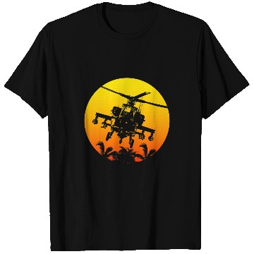 Discover Retro style Sun Military Helicopter Pilot T-Shirts