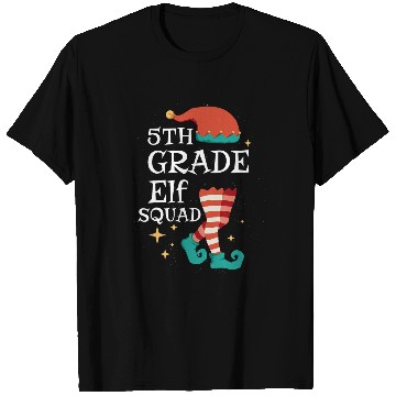 Discover 5th Grade Elf Squad Funny Elementary Teacher Christmas Gifts T-Shirts