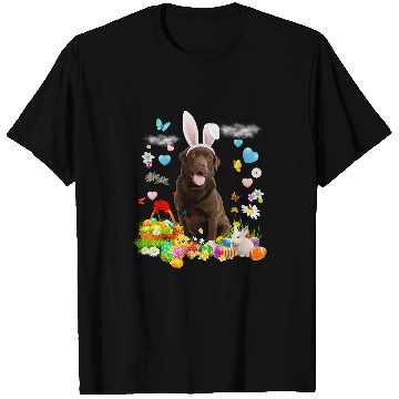 Discover Happy Easter Cute Bunny Dog Chocolate Lab Eggs Basket Funny T-Shirts