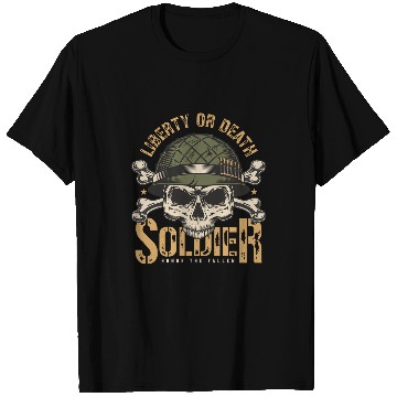 Discover Skeletons Skulls Lover Skeletons Liberty or Death Honor The Fallen Skull T-Shirts