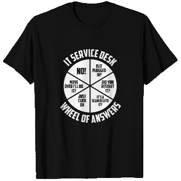 Discover IT Service Desk Wheel Of Answers Funny Programmer Technology T-Shirts