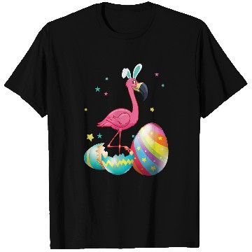 Discover Pink Flamingo Easter Egg Bunny Funny Easter Day wild bird Flamingos T-Shirts