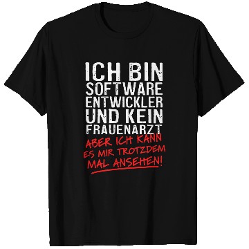 Discover Mens Im a software developer and no gynaologic computer scientist T-Shirts