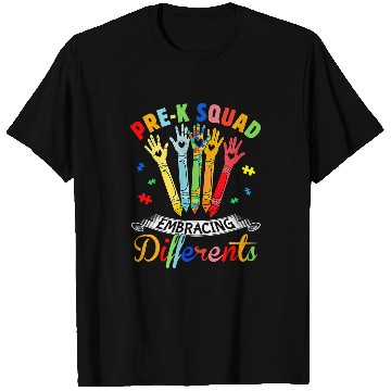 Discover Prek Squad Embracing Differences Autism SPED Teacher Student 1 T-Shirts