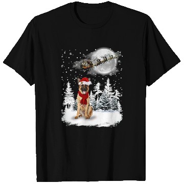 Discover GSD Under Moonlight Snow Christmas Pajama 6 German Shepherd Dog Dog T-Shirts