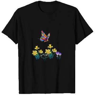 Discover Easter Spring Daffodil Crocus Butterfly Children T-Shirts