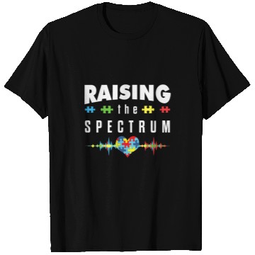 Discover Autism Awareness Raising The Spectrum Graphic Puzzle Pieces T-Shirts