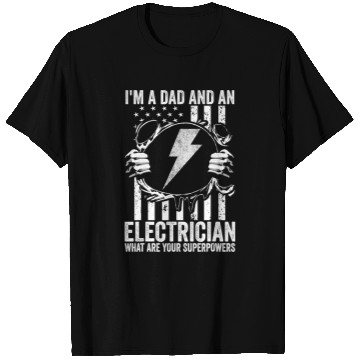 Discover Electrical Dad Powerline Electrical Fathers Day Electrician T-Shirts