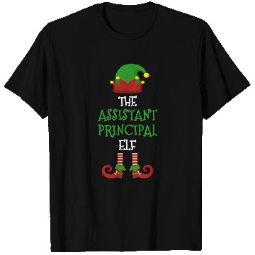 Discover Assistant Principal Elf Matching Pajamas Christmas Teacher T-Shirts