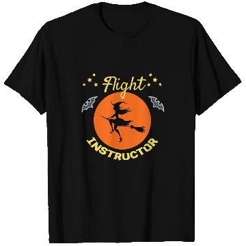 Discover Flight Instructor witch broom bats pilot funny halloween T-Shirts