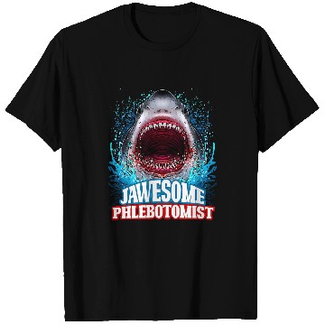 Discover Jawesome Phlebotomist Laboratory Lab Tech Great White Shark T-Shirts