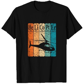Discover Helicopter Periodic Table Elements Aviation Helicopter Pilot 3 T-Shirts