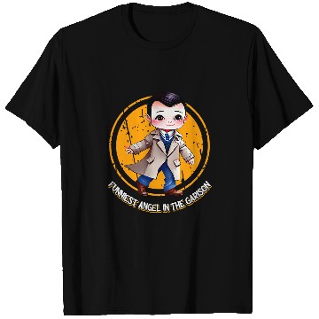 Discover Funniest Angel In The Garison Fun Cas SPN T-Shirts