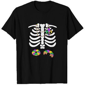 Discover Funny Mardi Gras Skeletons King Cake Food Belly T-Shirts