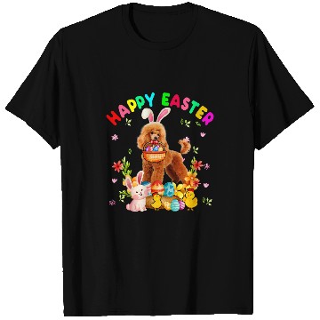 Discover Poodles Happy Easter Funny Easter Day Poodle Bunny Eggs Lover Poodle dog T-Shirts