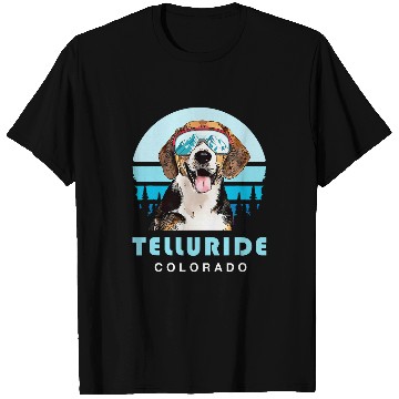 Discover Beagle Winter Skis Telluride Colorado Dog Lover T-Shirts