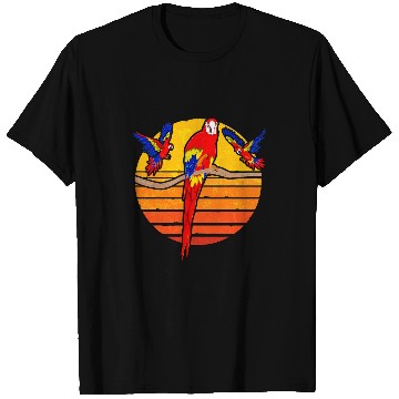 Discover Bird Watching Jungle Animal Lover Retro Macaw Parrot T-Shirts