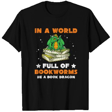 Discover Funny Bookworm Mythical Creature Cute Book Dragon Reading T-Shirts