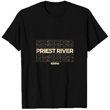 Discover vintages Priest River Idaho Repeating Text T-Shirts