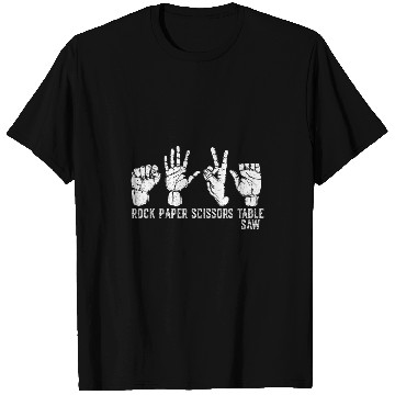 Discover Carpenters Woodworker Rock Paper Scissors Table Saw T-Shirts