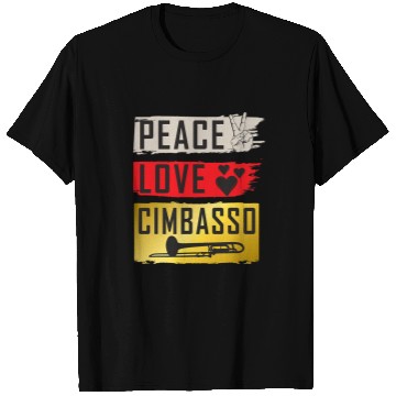 Discover Funny trombones Peace Love Cimbasso trombones Player Musical Instrument T-Shirts