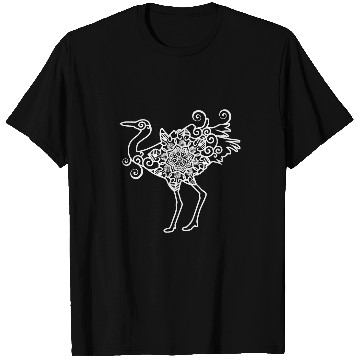Discover Crane Bird Mandala Illustration Design T-Shirts
