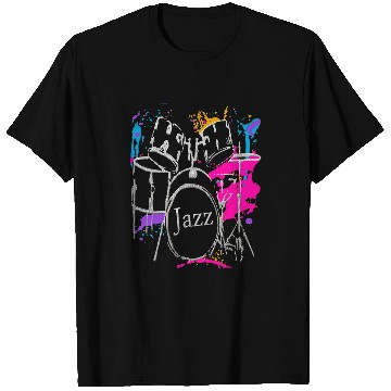Discover Funny Drummer Jazz Music Art Design T-Shirts