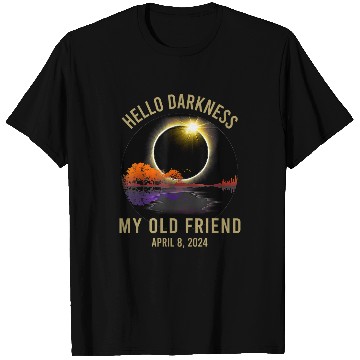 Discover Funny Guitar Hello Darkness My Old Friend Guitar Landscape T-Shirts