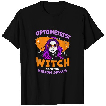 Discover Halloween Optometry Glasses Witch Eye Optician Doctor Womans T-Shirts
