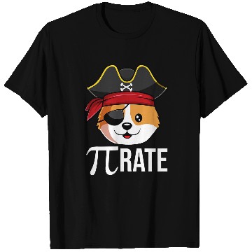 Discover Funny PiRate Corgi Dog Happy Pi Day 314 Math Pun T-Shirts