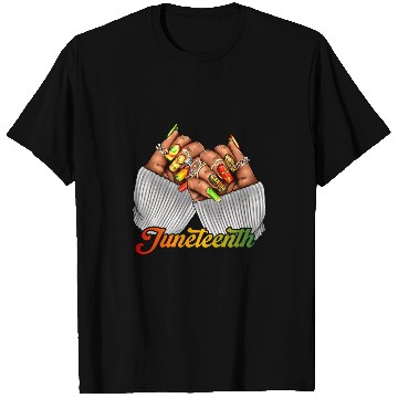 Discover Black Woman Juneteenth Nails Afro Woman Hands Black History T-Shirts