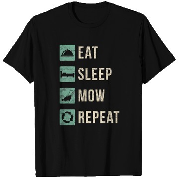 Discover Eat Sleep Mow Repeat Funny Lawn Mowing T-Shirts