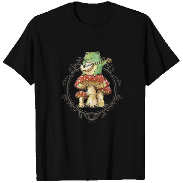 Discover Funny Banjo Frog Banjo Player Cottagecore Frog Playing T-Shirts
